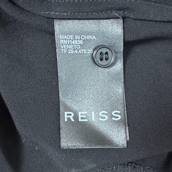 Reiss Veneto Color Block Midi Satin Sheer Long Sleeve Shirt Dress size 6 - Picture 10 of 11